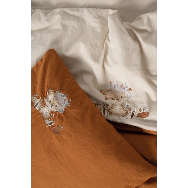 Oranž-beež puuvillane 4-osaline laste voodipesu 100x150 cm Clever - Mijolnir-image-2