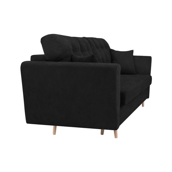 Černá třímístná rozkládací pohovka s úložným prostorem Cosmopolitan Design Grenoble-image-3