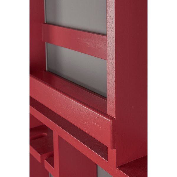 Punane kummipuidust seinale kinnitatav veiniriiul, pudelite arv 12, 80x120x10 cm Myron - Dutchbone-image-4