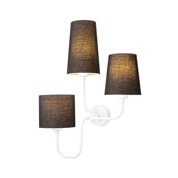 Bílé kovové nástěnné svítidlo s černými stínidly Opviq lights Eleni-image-1