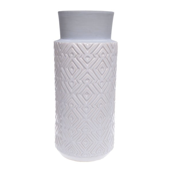 Bílá keramická váza Ewax Tribe, výška 34 cm