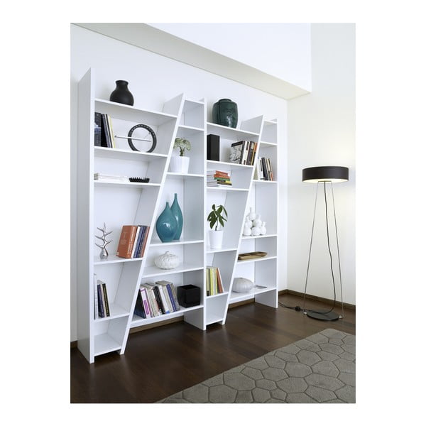 Valge raamaturiiul 190x195 cm Delta - TemaHome-image-4