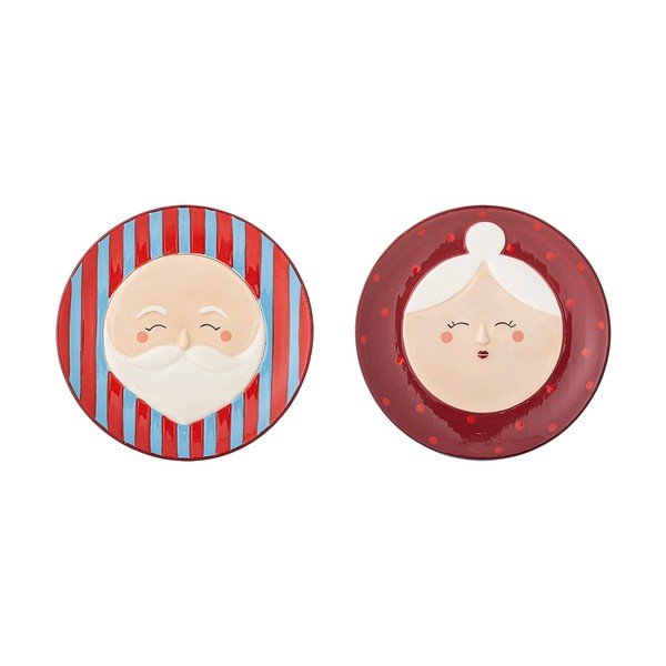 Punased jõulumotiiviga kivikeraamilised desserttaldrikud, 2 tk, ø 16 cm Granny – Bloomingville