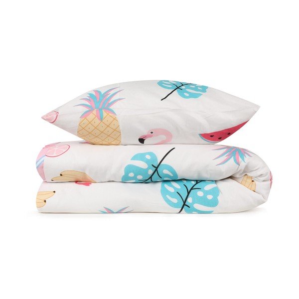 Valge ja roosa laste voodipesu üheinimesevoodile 140x200 cm Kokteyl - Mijolnir