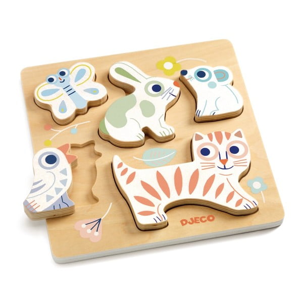 Laste puidust pusle Pastel kutsikad - Djeco