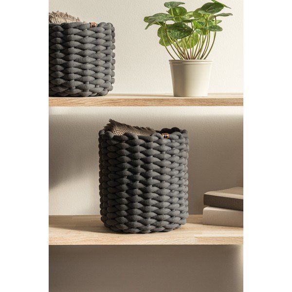 Riidest korv ø 25x25 cm Peach Skin Round M - Bigso-image-1