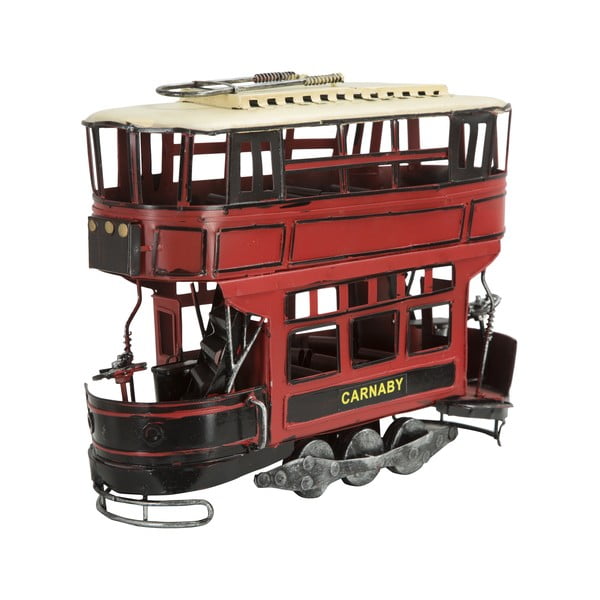 Dekorativní červená kovová tramvaj Mauro Ferretti