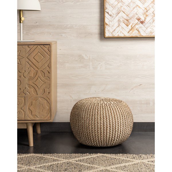 Pruun ja valge diivanipuhver Shore - Kave Home-image-3