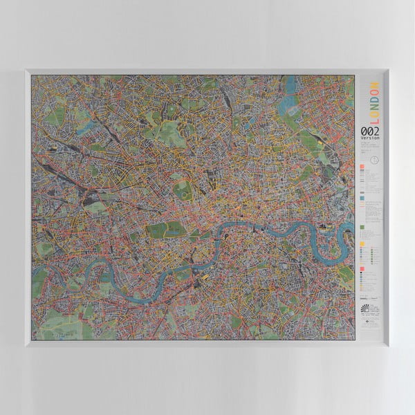 Mapa Londýna v průhledném pouzdru The Future Mapping Company Street map, 130 x 100 cm