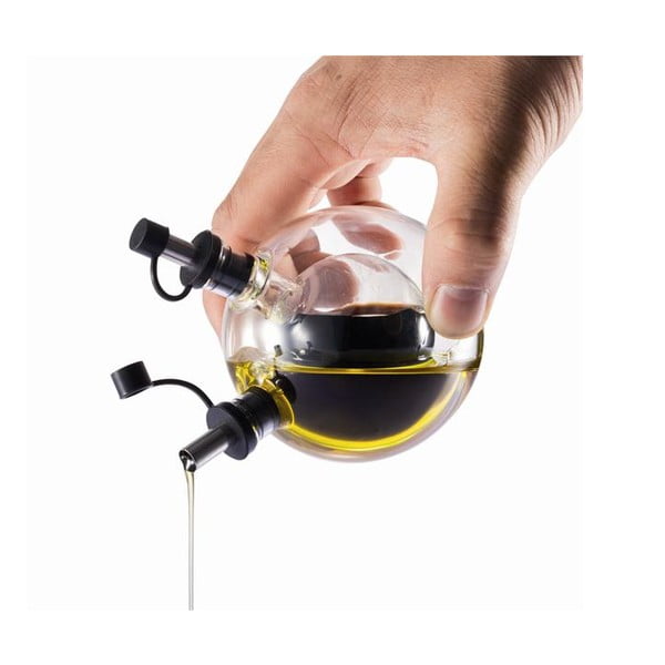 Käsitsi puhutud klaasist õli- ja äädikakonteiner koos XD Design alusplaadiga Orbit - XD Design-image-2