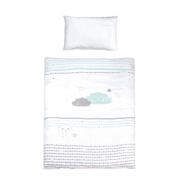 Valge puuvillane beebide voodipesu 100x135 cm Happy Cloud - Roba