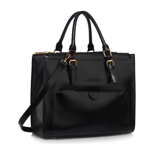 Černá kabelka z eko kůže L&S Bags Alicia