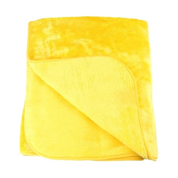 Žlutá deka Gözze Cashmere, 180 x 220 cm