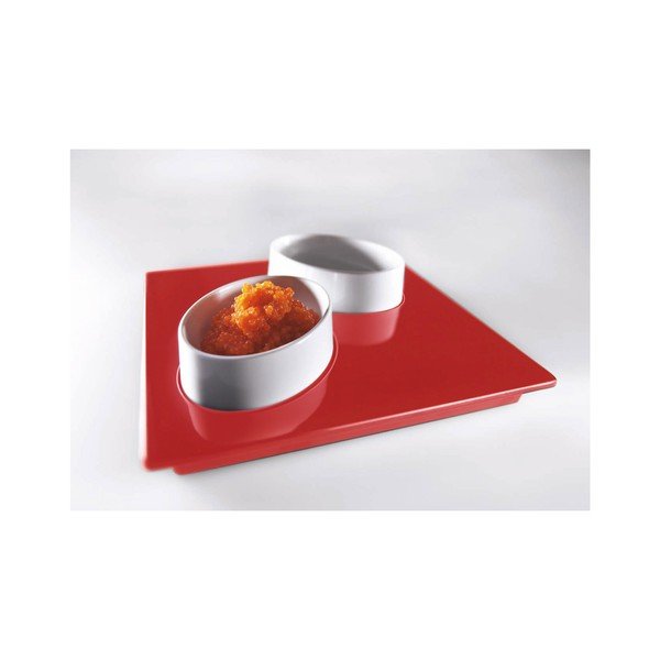 Červený servírovací set Entity, 15x15 cm