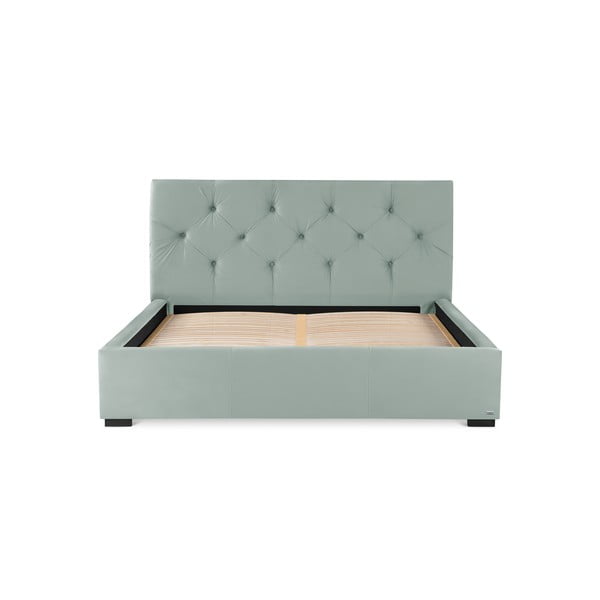 Mentolově zelená dvoulůžková postel s úložným prostorem Guy Laroche Home Fantasy, 160 x 200 cm