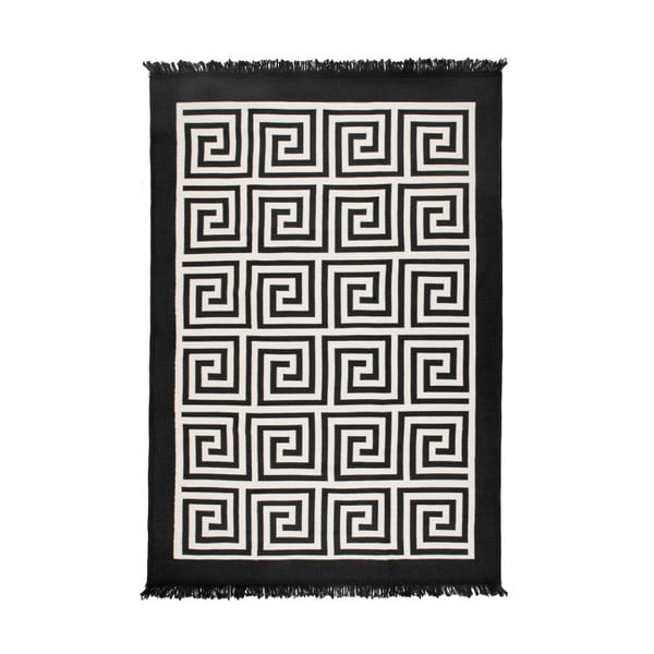 Beeži ja musta värvi kahepoolne vaip Raamitud, 80 x 150 cm - Cihan Bilisim Tekstil