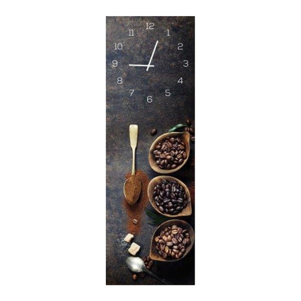 Skleněné hodiny DecoMalta Coffee, 20 x 60 cm