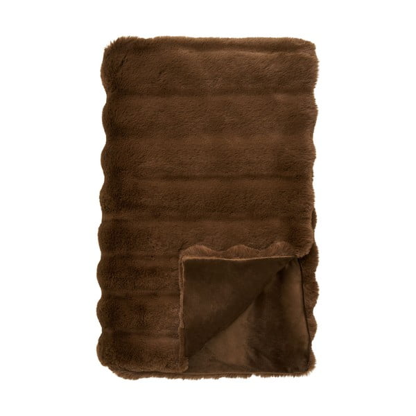 Pruun kunstkarusnahast pleed 130x180 cm Galena – House Nordic