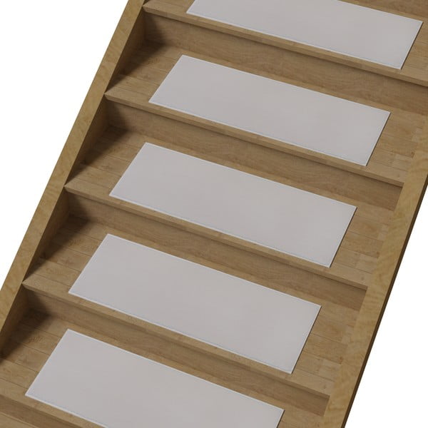 Kreemvalged puuvillased trepiastme vaibad 16 tk 25x65 cm komplektis Ekru - Vitaus-image-2