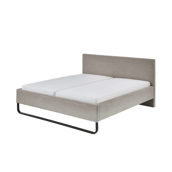 Hallikaspruun polsterdatud kaheinimesevoodi 180x200 cm Swing - Meise Möbel