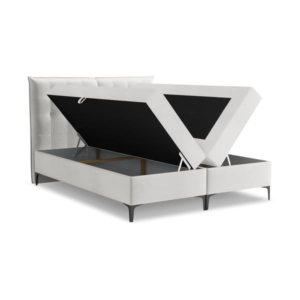 Helehall boxspring voodi panipaigaga 180x200 cm Mikana – Makamii-image-1