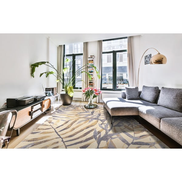 Beež villane vaip 133x180 cm Florid - Agnella-image-1