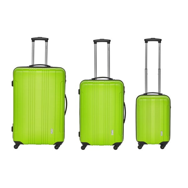 Sada 3 zelených cestovních kufrů Packenger Traveller