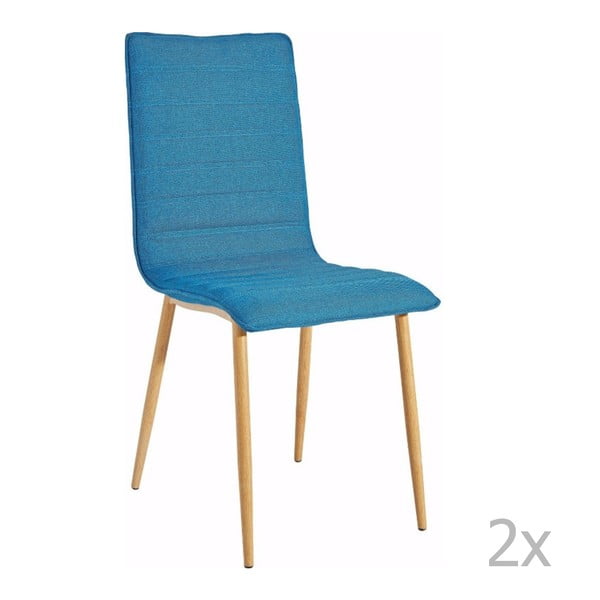 Sada 2 modrých jídelních židlí 13Casa Alabama