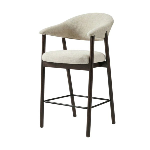 Pruun/kreemikas polsterdatud baaritool käetugedega (istme kõrgus 67 cm) Elk - Unique Furniture