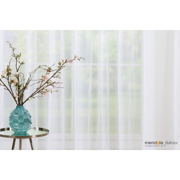 Valge kardin 140x260 cm Michelle - Mendola Fabrics-image-2