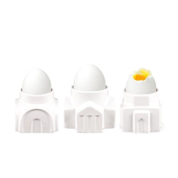 Sada 3 keramických stojánků na vejce Kikkerland Architectural