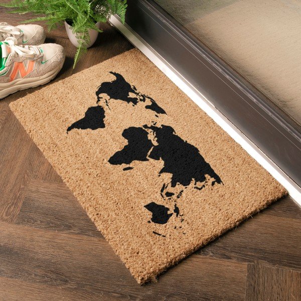 Kookoskiududest matt  40x60cm World Map - Artsy Doormats-image-1