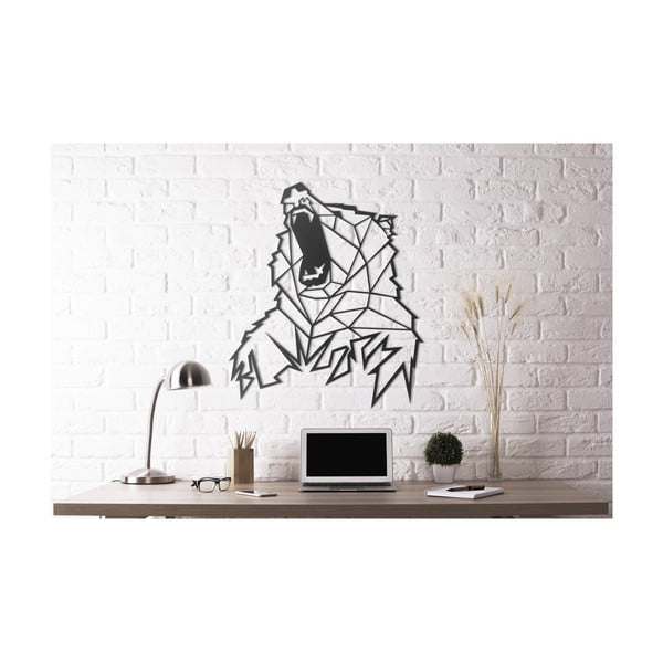 Nástěnná kovová dekorace Bear, 45 x 50 cm