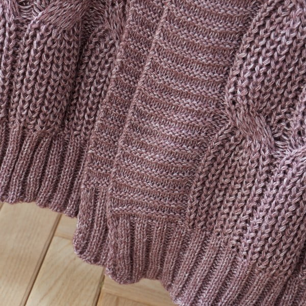 Lilla kootud tekk 130x170 cm Chunky Marl Knit - Catherine Lansfield-image-2