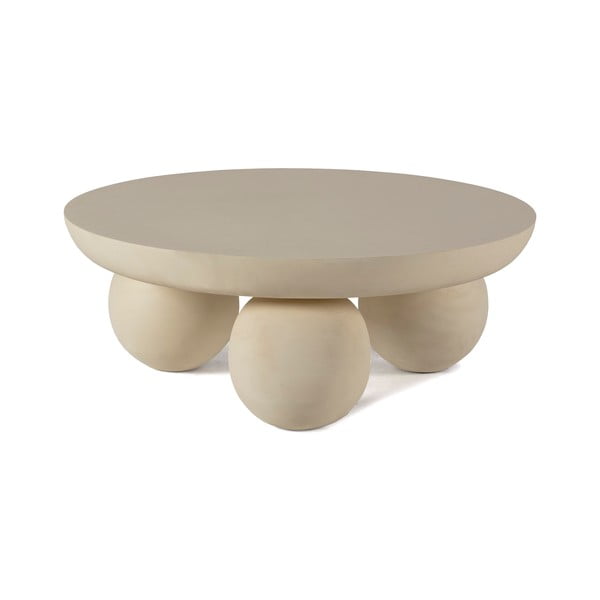 Beež ümmargune mangopuidust diivanilaud ø 90 cm Ailen - Marckeric-image-2