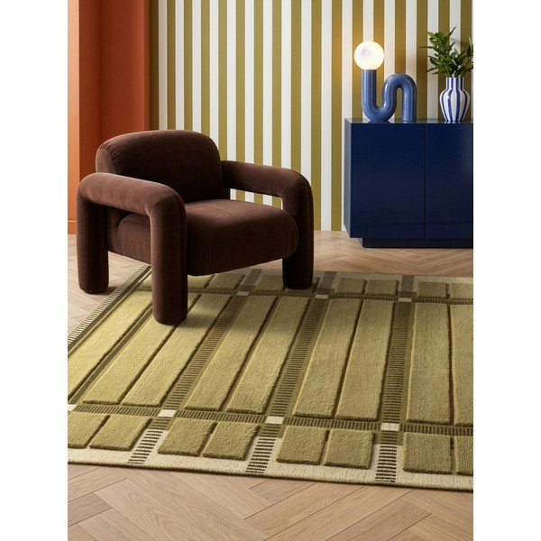 Roheline/beež käsitsi kootud villavaip 120x170 cm - Asiatic Carpets-image-1