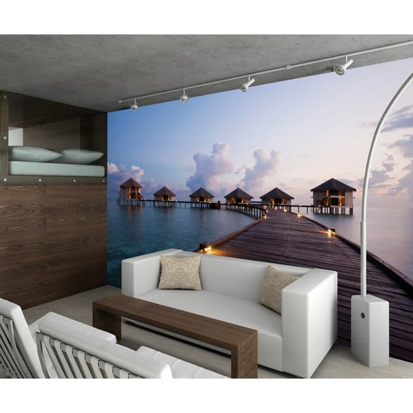 Velkoformátová tapeta Maledivské domečky, 315x232 cm