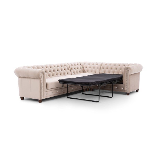 Beež sametist nurgadiivanvoodi (parem nurk/L-kujuline) York Blik - Ropez-image-2