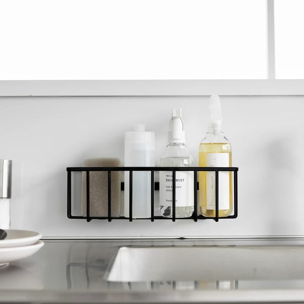 Must metallist pesuvahendi riiul (ilma puurimiseta) Film Hook - YAMAZAKI-image-2