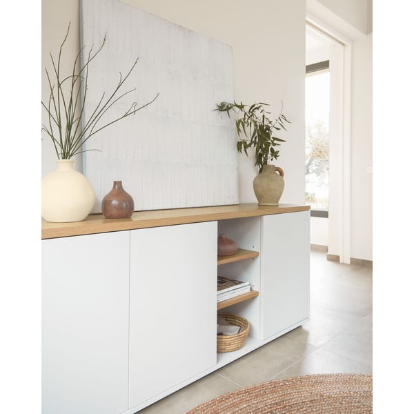 Valge tammespoonist kummut 180x75x36 cm Abilen - Kave Home-image-2