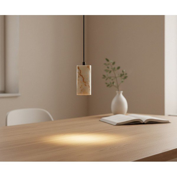 Kreemikas ripplamp marmorist varjuga ø 6,5 cm Selma - Opviq lights-image-2