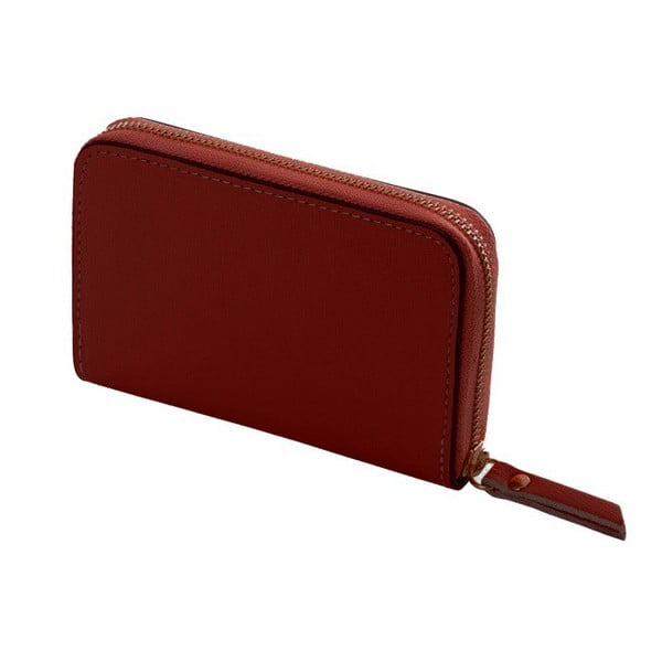 Tmavě červená peněženka z pravé kůže Andrea Cardone Saffiano