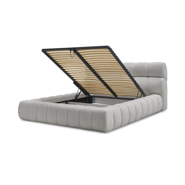 Helehall polsterdatud kaheinimesevoodi koos panipaiga ja voodipõhjaga 180x200 cm Mont Blanc - Bobochic Paris-image-4