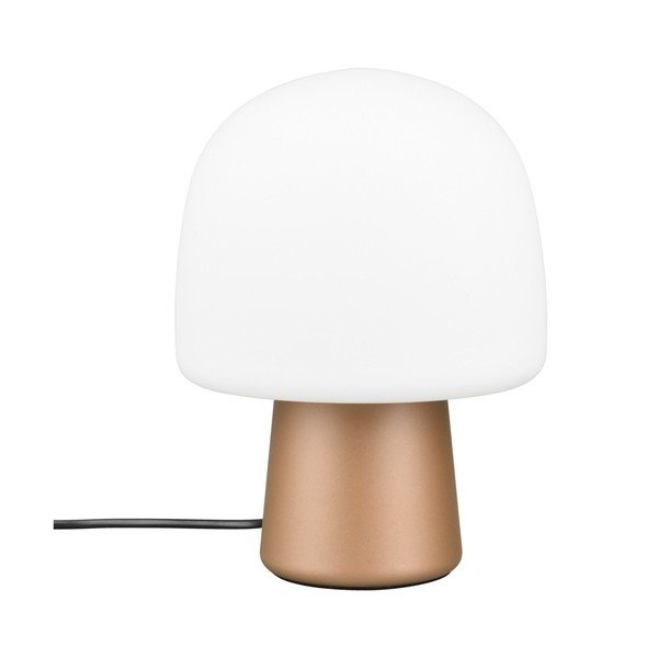 Valge-pronksivärvi lauavalgusti klaasist varjuga (kõrgus 27 cm) Steen - Trio