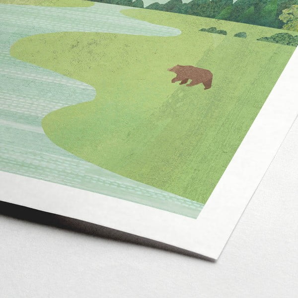 Plakat 30x40 cm Bear in the Meadow - Travelposter-image-1