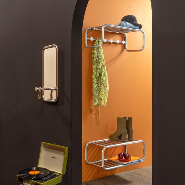 Hõbedane metallist seinanagi 35x60x11 cm Retro – Spinder Design-image-1