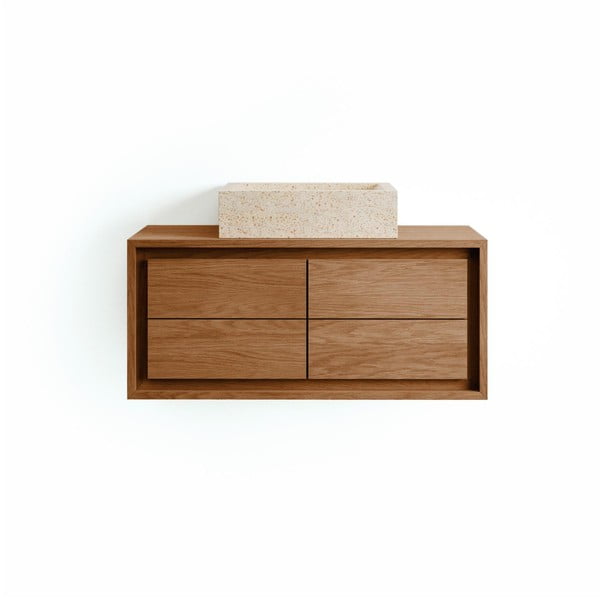 Madal tiikpuidust valamukapp 90x40 cm Kenta - Kave Home-image-4