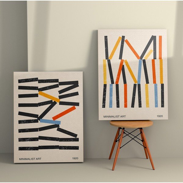 Maalid 2 tk 50x70 cm komplektis Lines - Wallity-image-1