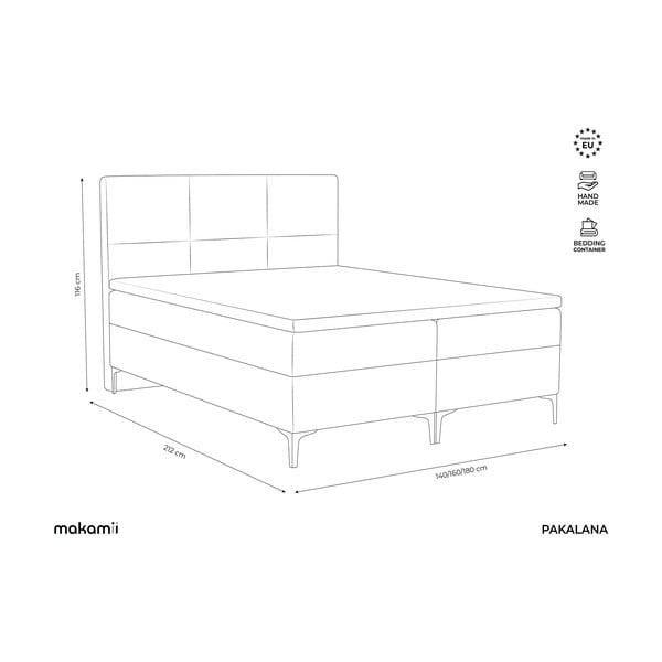 Beež boxspring voodi panipaigaga 160x200 cm Pakalana – Makamii-image-3