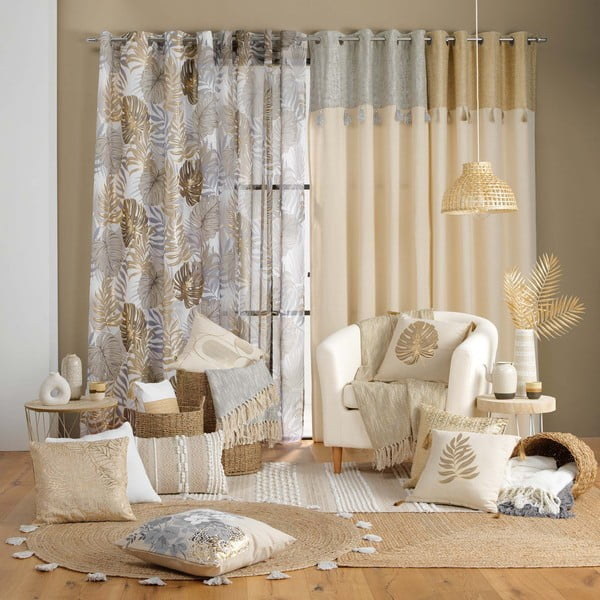 Beež-kuldne kardin 140x280 cm Mogador - douceur d'intérieur-image-4